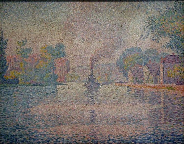 Paul Signac L'Hirondelle Steamer on the Seine oil painting picture